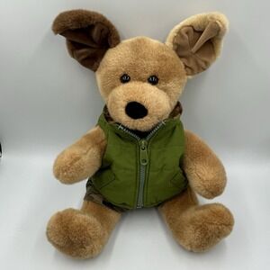 Build A Bear 11" Dog Stuffed Plush w  Military Camo Boxers & Army Green Vest EUC
